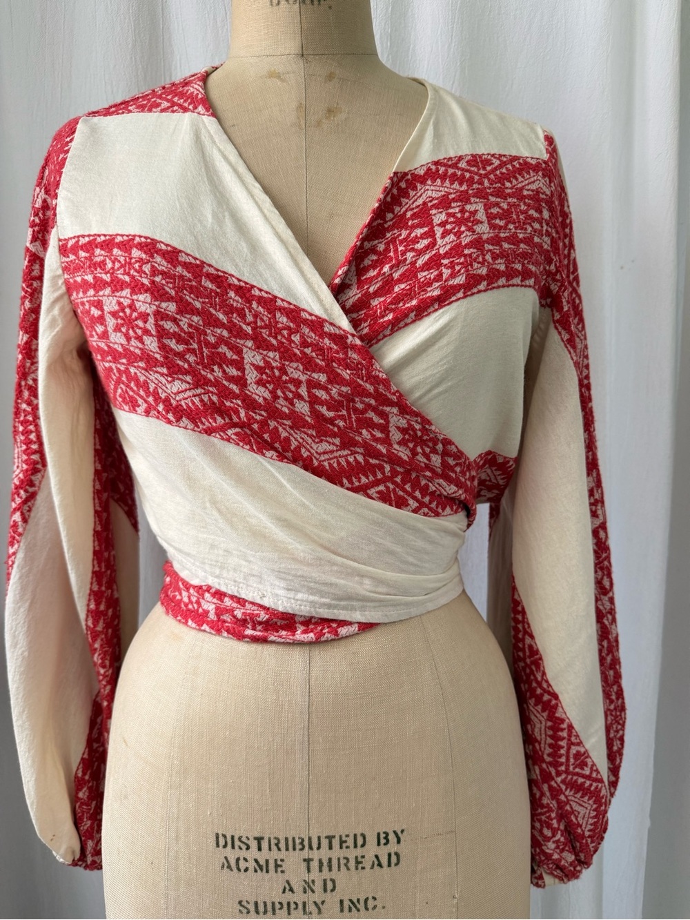 Zoya, Cotton Crop Wrap Top, sz XS
